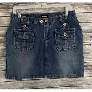 Vintage Y2K Bongo Cargo Denim jean mini skirt Women’s 9 Low Rise Front Pockets 9